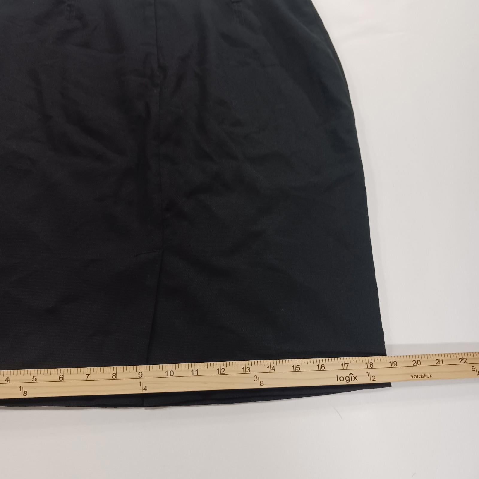 Max Studio A712Q11B Women's Rear Zipper & Slit Black Pencil Skirt Size 10