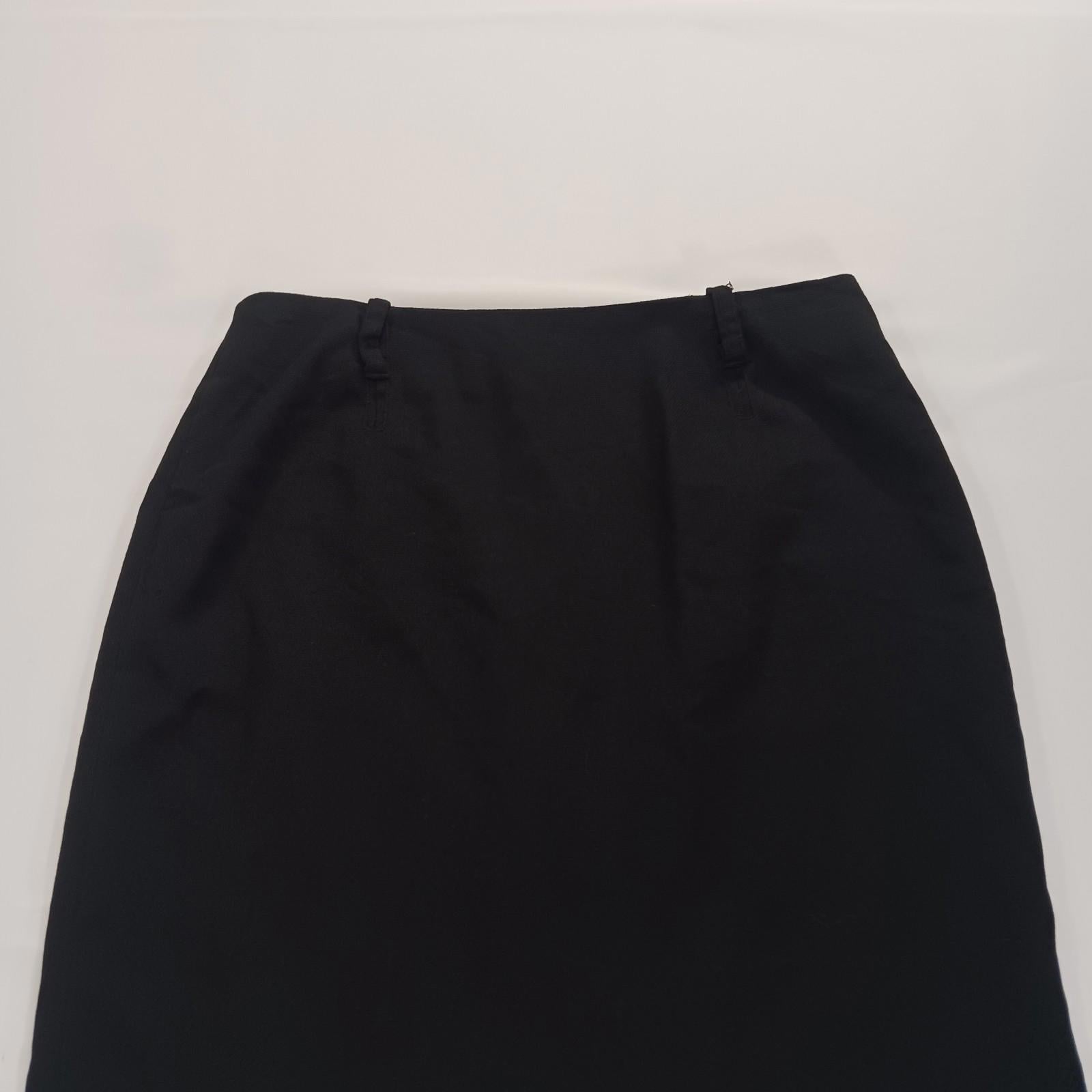 Max Studio A712Q11B Women's Rear Zipper & Slit Black Pencil Skirt Size 10