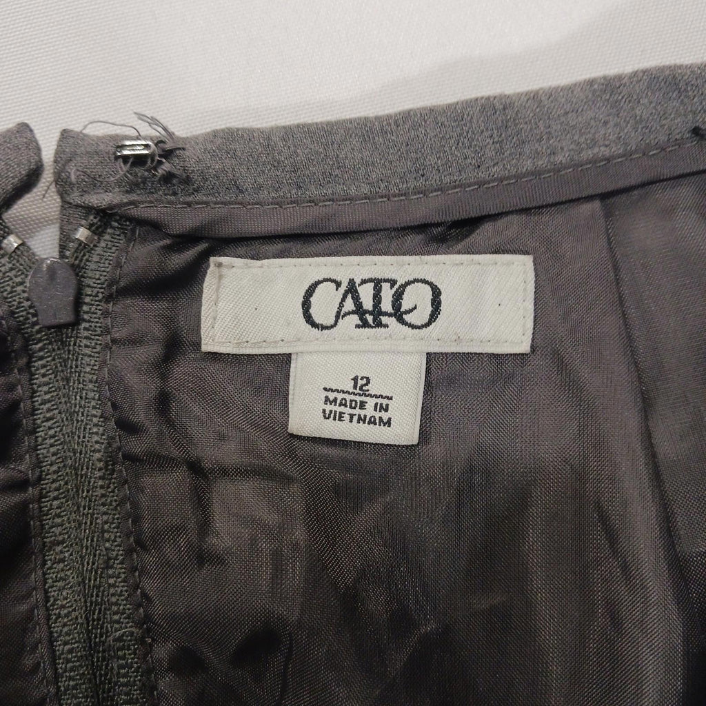 Cato RN#37080 Women's Gray Side Slits Rear Zipper Pencil Skirt Size 12