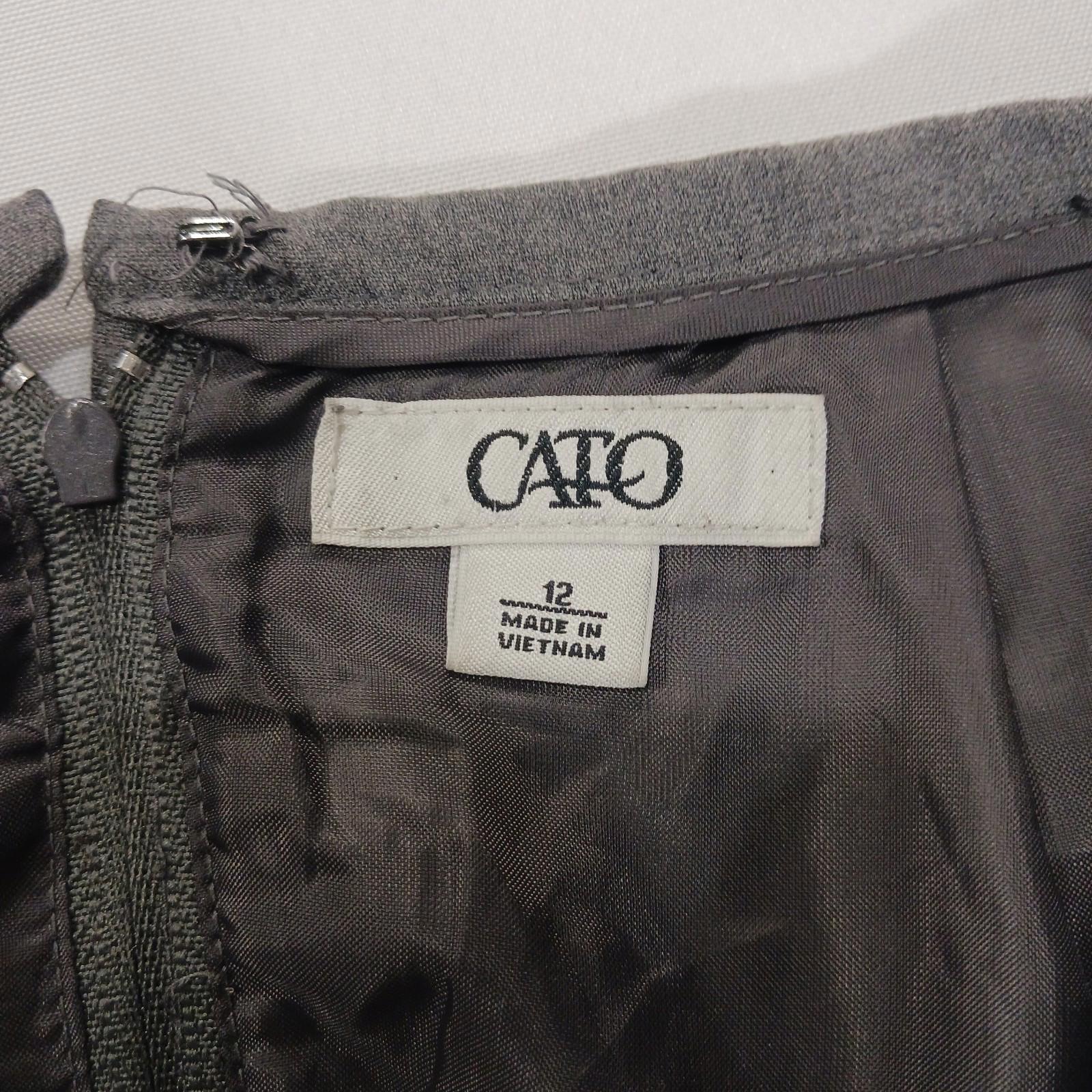 Cato RN#37080 Women's Gray Side Slits Rear Zipper Pencil Skirt Size 12