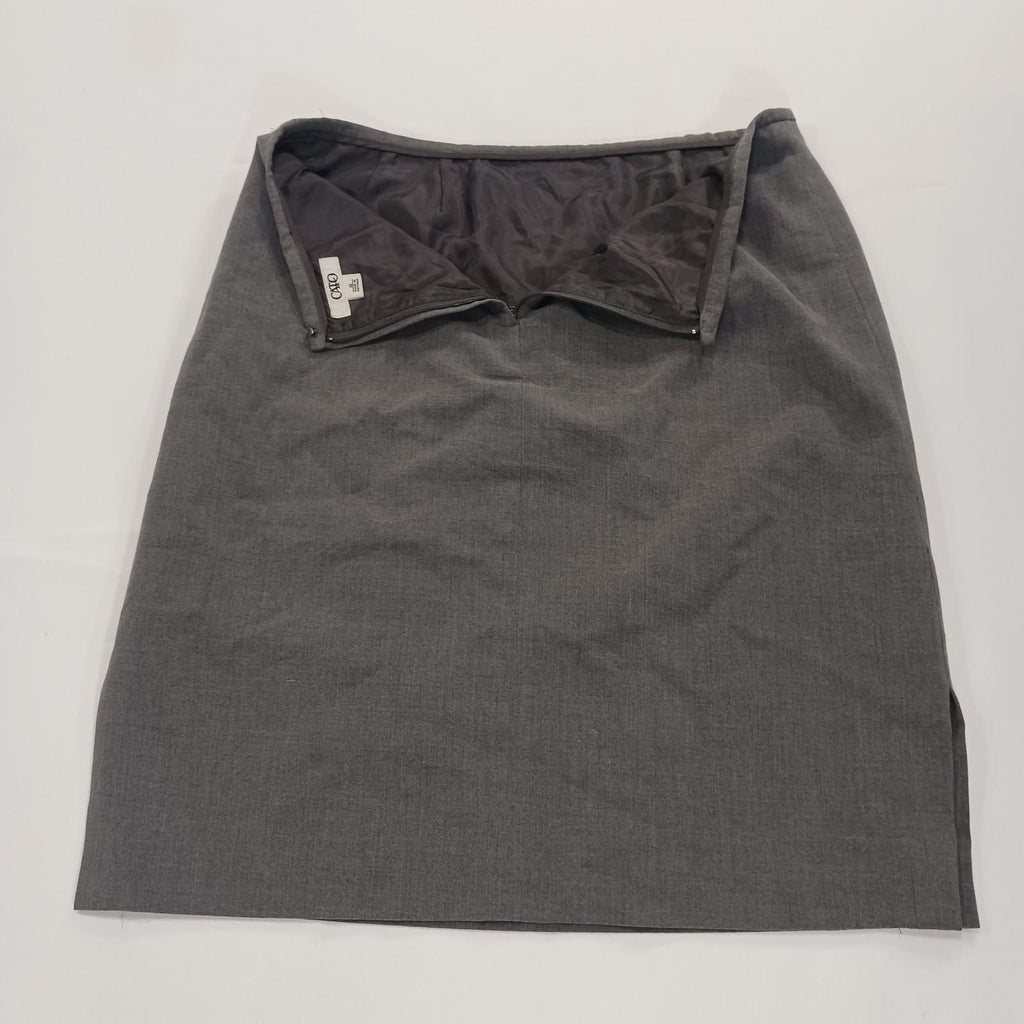 Cato RN#37080 Women's Gray Side Slits Rear Zipper Pencil Skirt Size 12
