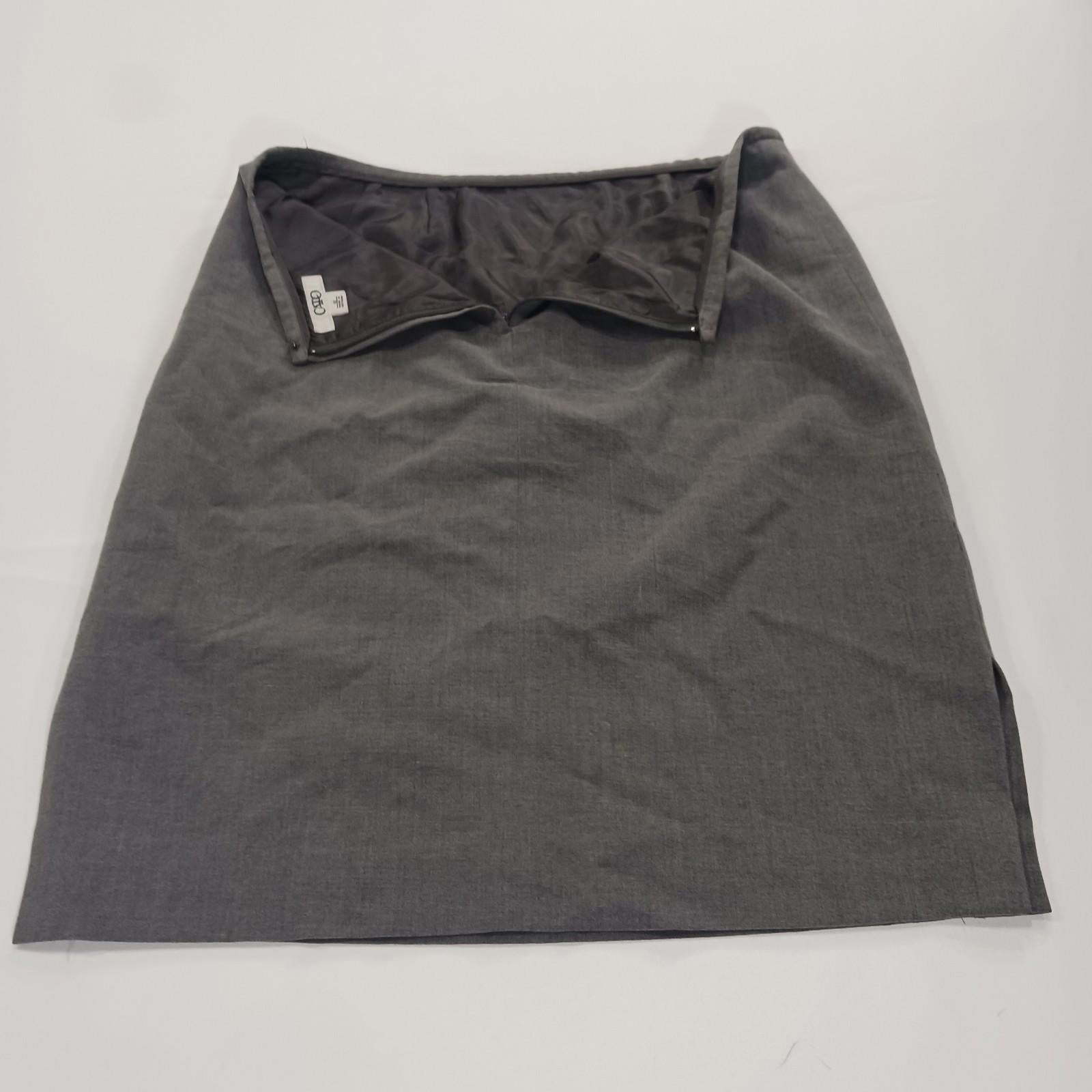 Cato RN#37080 Women's Gray Side Slits Rear Zipper Pencil Skirt Size 12