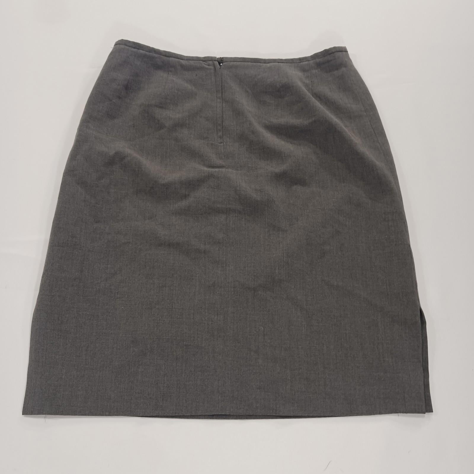 Cato RN#37080 Women's Gray Side Slits Rear Zipper Pencil Skirt Size 12
