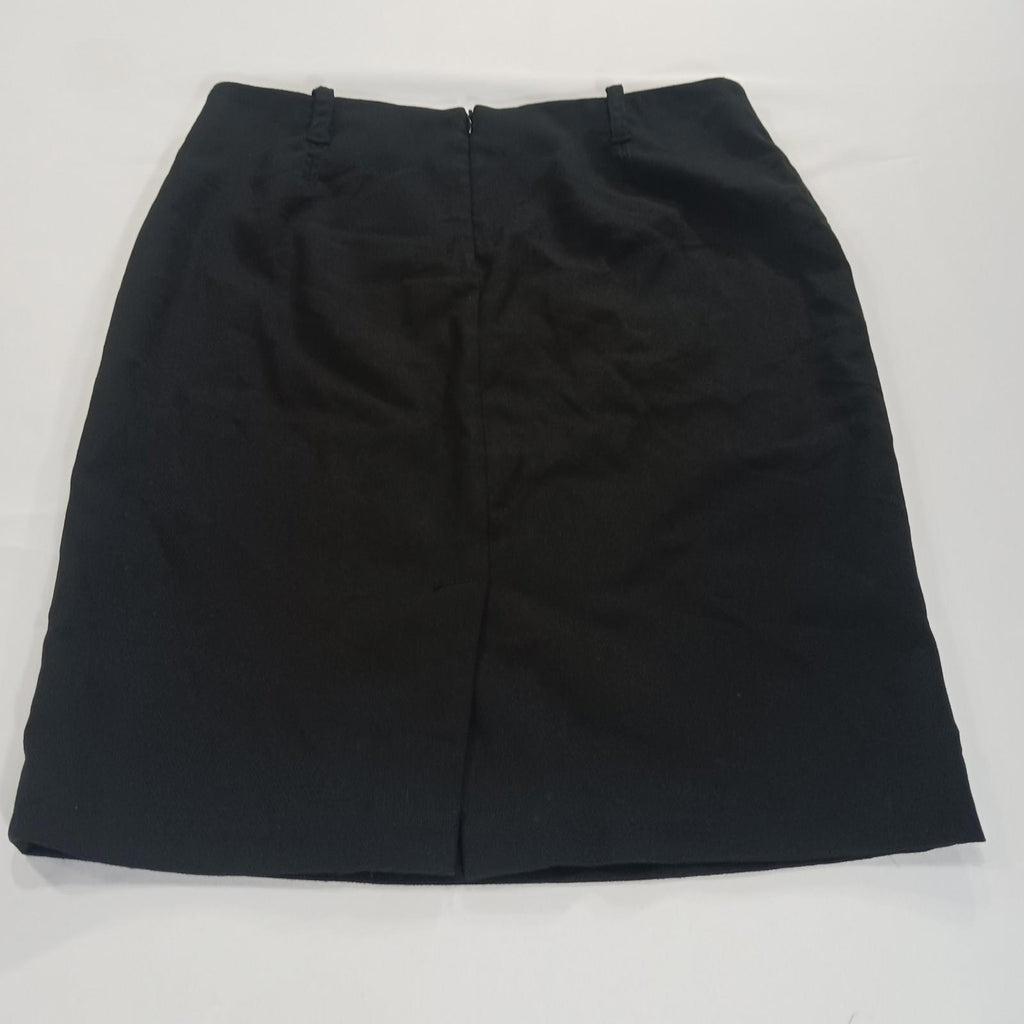 Max Studio A712Q11B Women's Rear Zipper & Slit Black Pencil Skirt Size 10