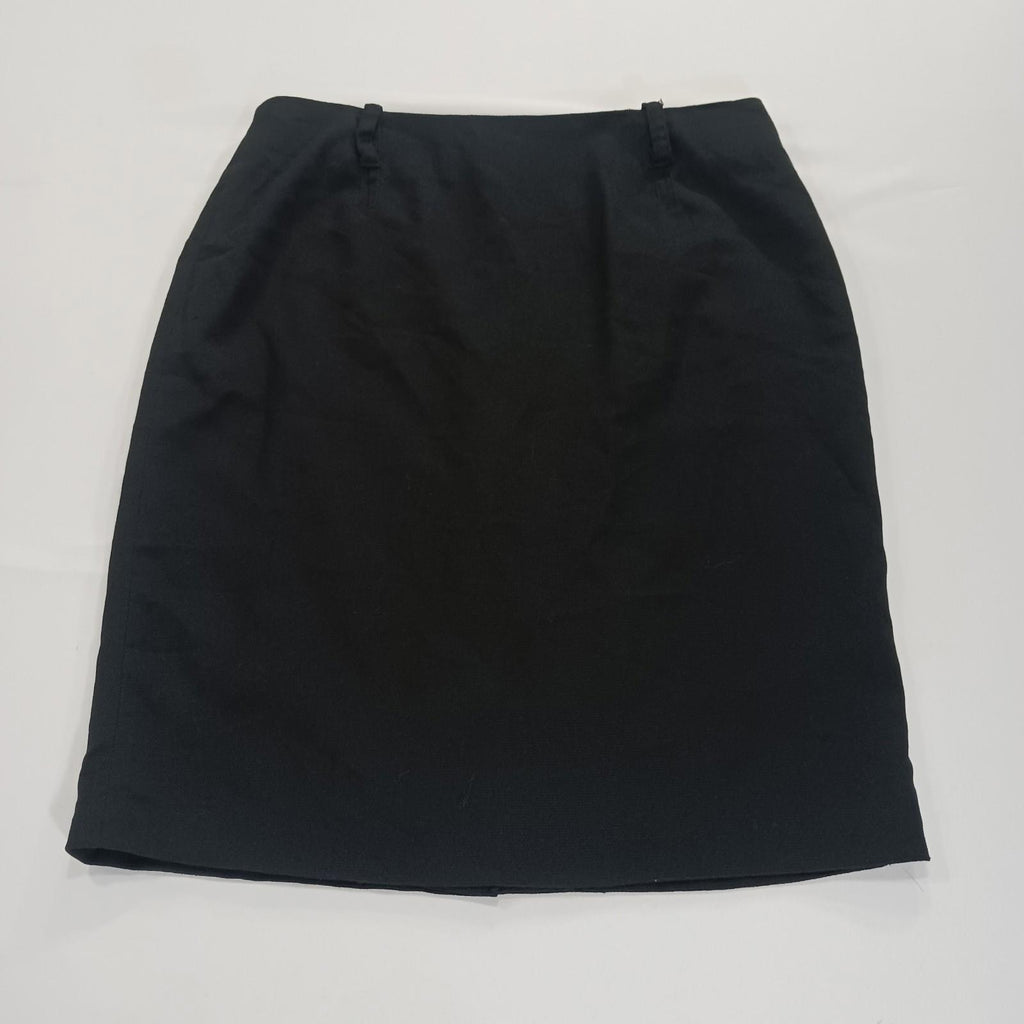 Max Studio A712Q11B Women's Rear Zipper & Slit Black Pencil Skirt Size 10