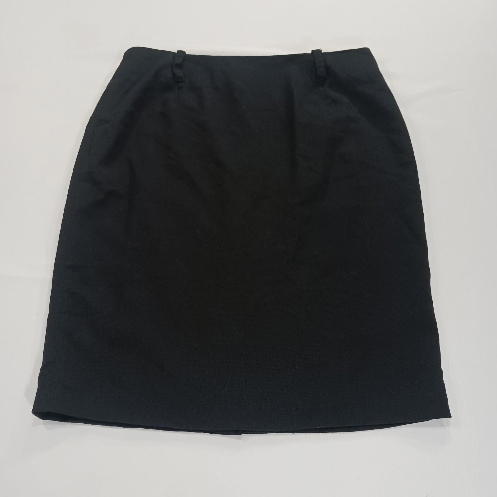 Max Studio A712Q11B Women's Rear Zipper & Slit Black Pencil Skirt Size 10