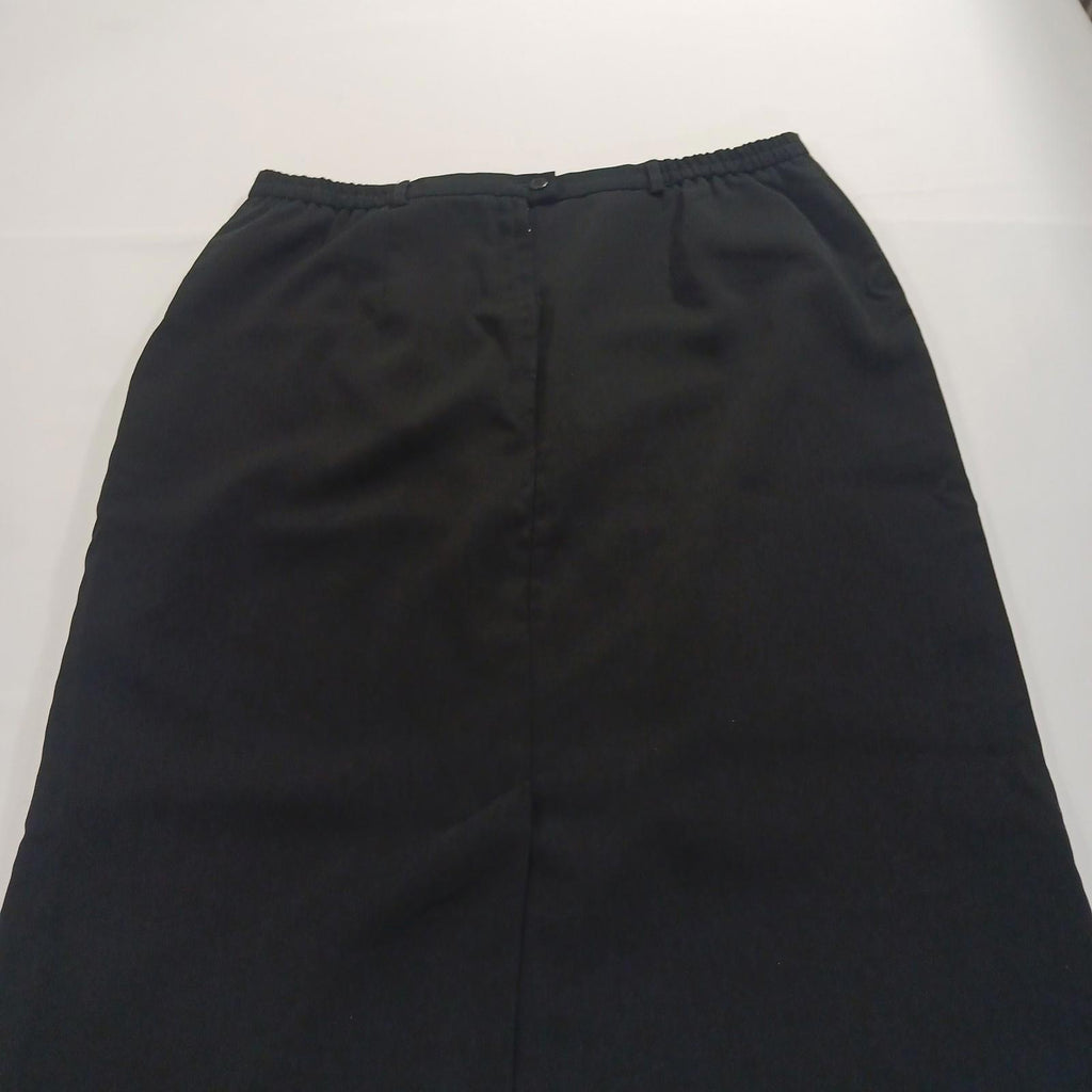 Sag Harbor S43096 Women's Rear Zipper & Slit Black Pencil Skirt Size 16 Waist 34