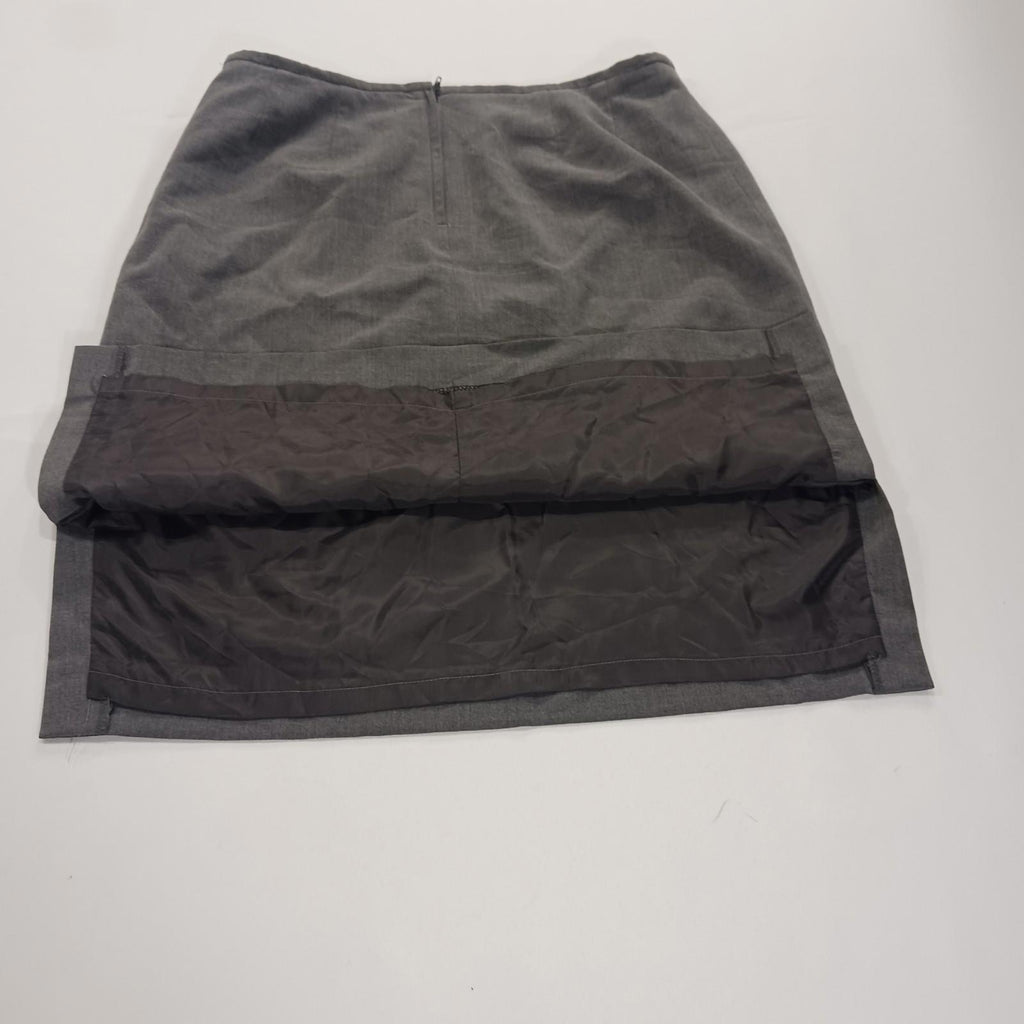 Cato RN#37080 Women's Gray Side Slits Rear Zipper Pencil Skirt Size 12