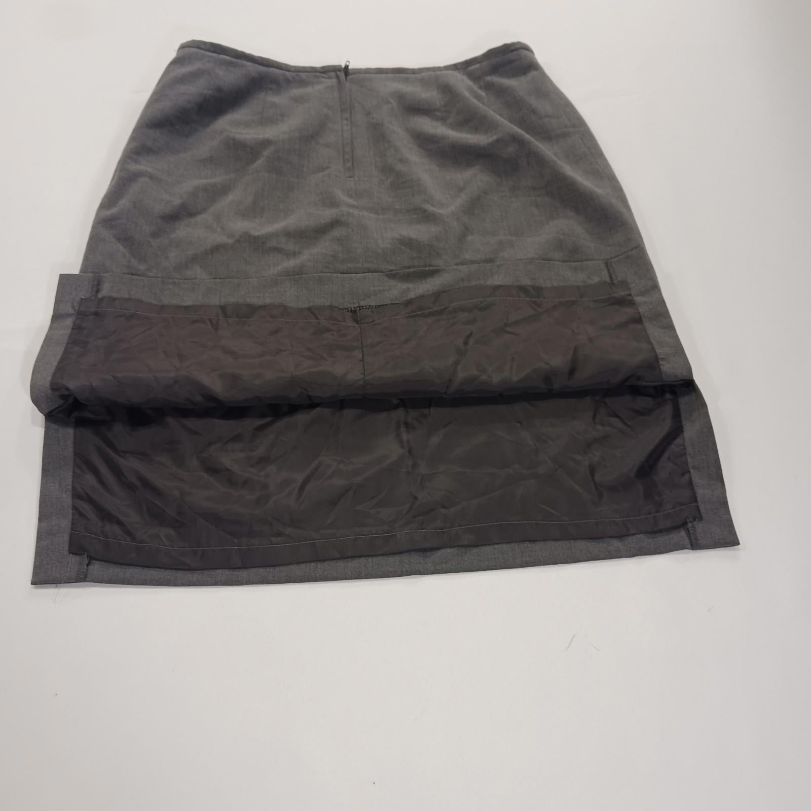 Cato RN#37080 Women's Gray Side Slits Rear Zipper Pencil Skirt Size 12