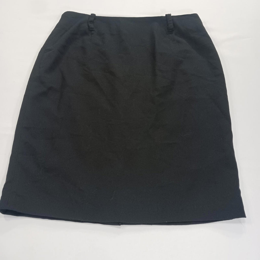 Max Studio A712Q11B Women's Rear Zipper & Slit Black Pencil Skirt Size 10