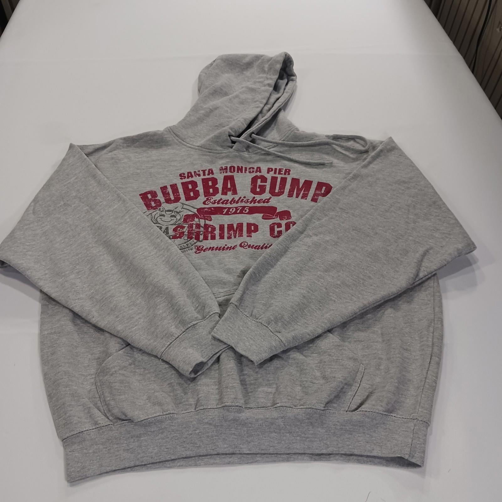 Bubba Gump Shirmp Co. Grey Hooded Graphic Sweatshirt Hoodie Women's Size Large