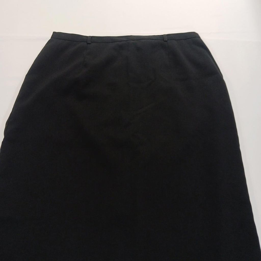 Sag Harbor S43096 Women's Rear Zipper & Slit Black Pencil Skirt Size 16 Waist 34