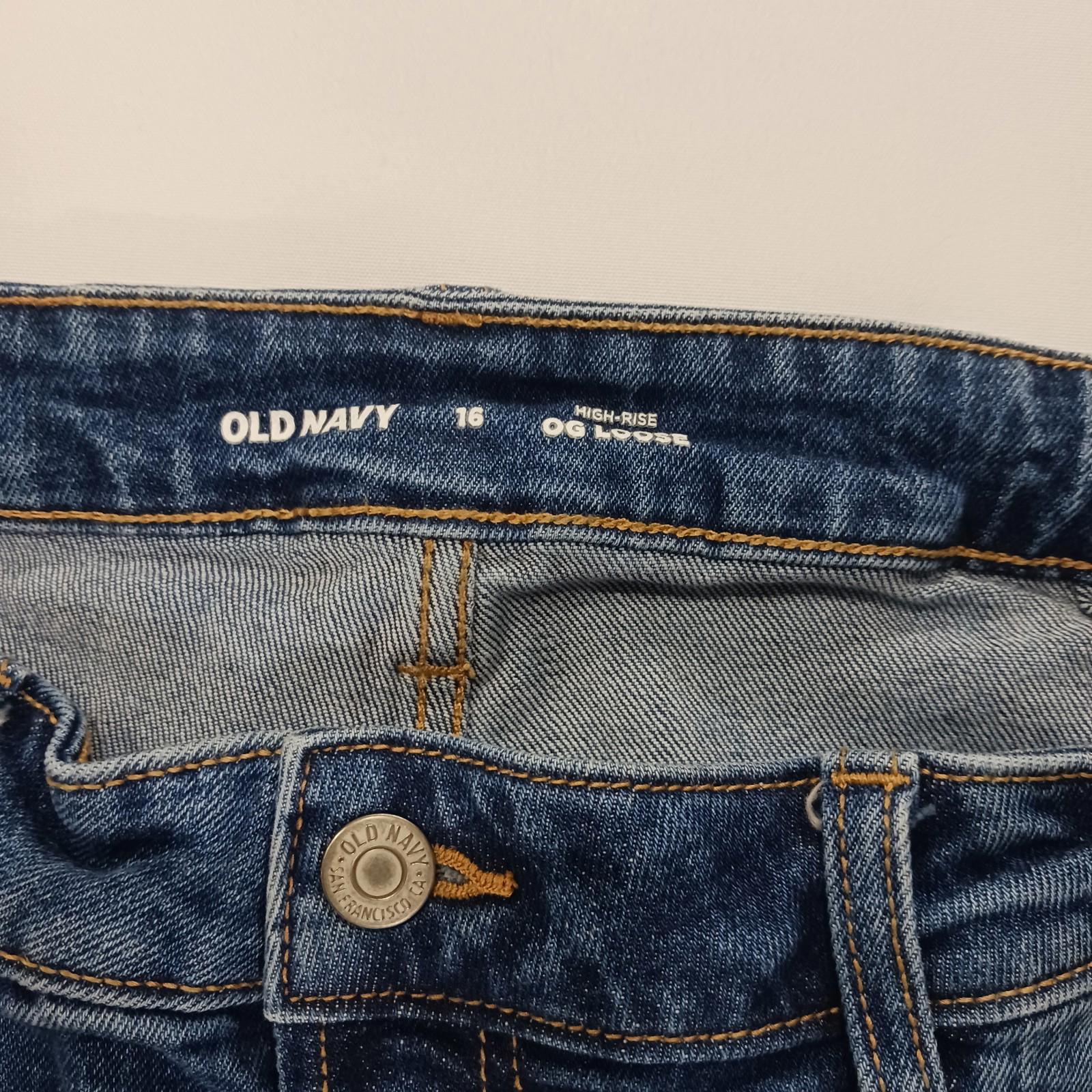 Old Navy High Rise OG Loose Women's Blue Denim Jeans Size 16 (34×30)