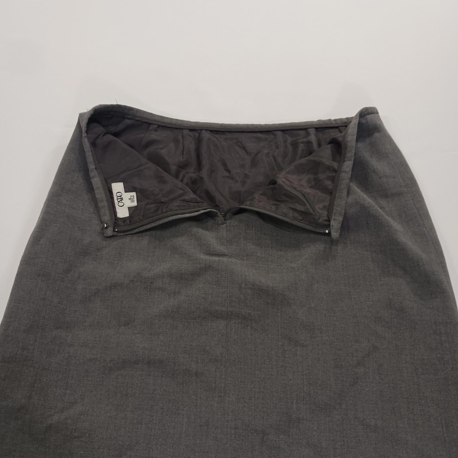 Cato RN#37080 Women's Gray Side Slits Rear Zipper Pencil Skirt Size 12