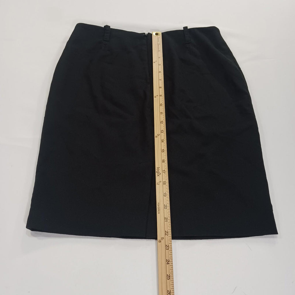 Max Studio A712Q11B Women's Rear Zipper & Slit Black Pencil Skirt Size 10