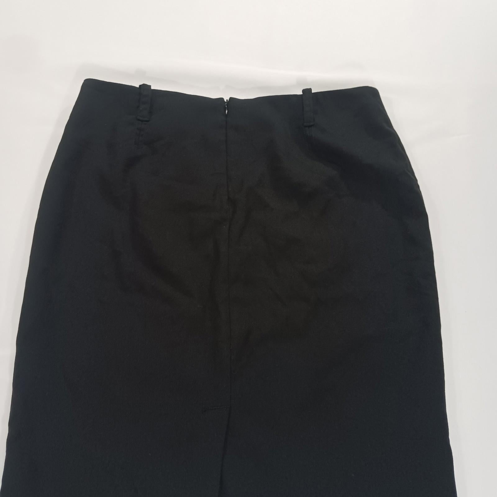 Max Studio A712Q11B Women's Rear Zipper & Slit Black Pencil Skirt Size 10