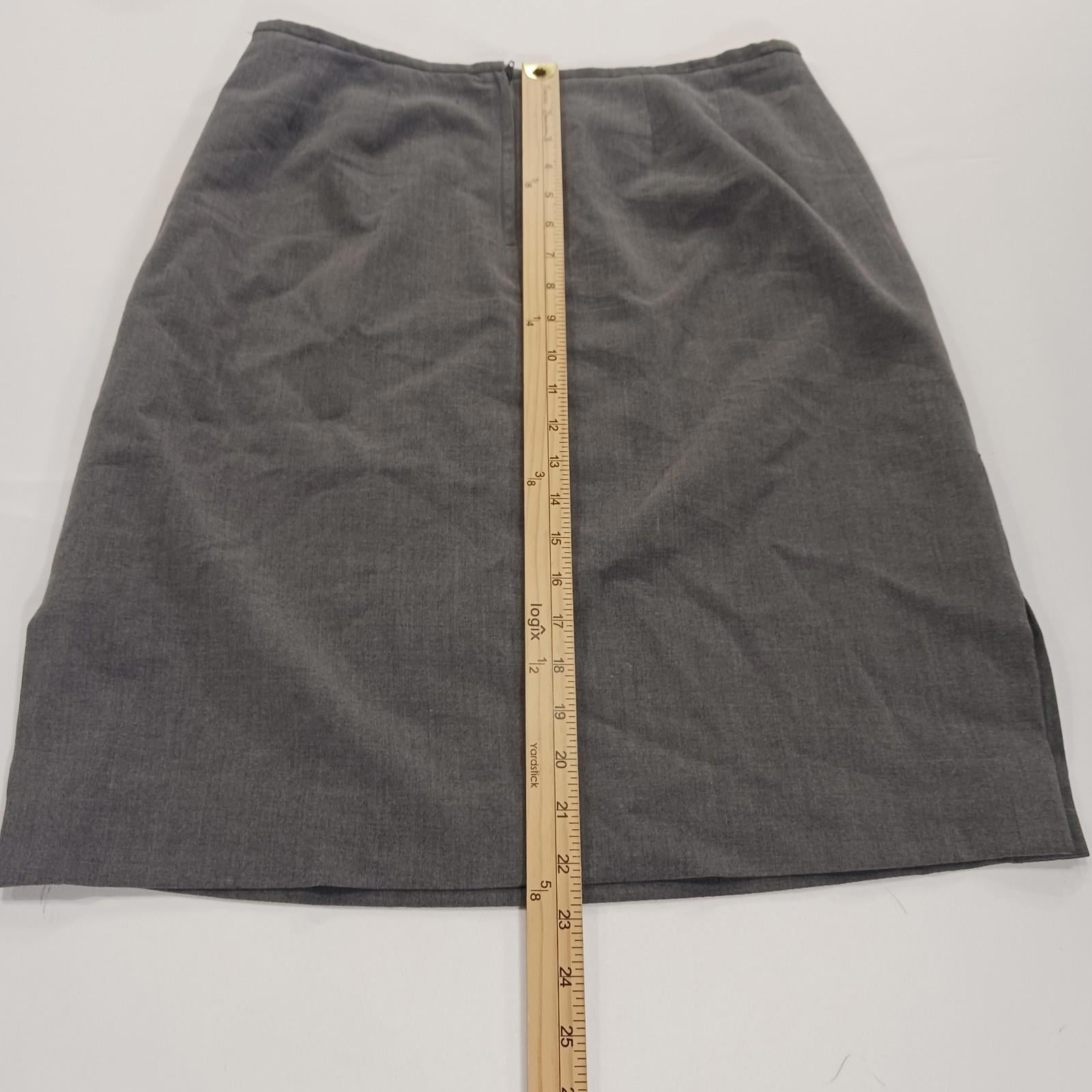Cato RN#37080 Women's Gray Side Slits Rear Zipper Pencil Skirt Size 12