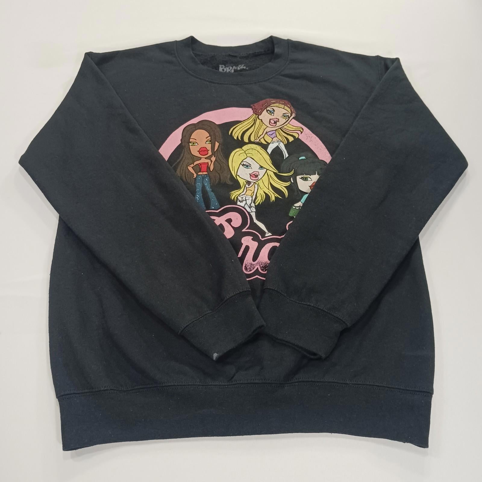 Bratz Dolls Women's Black Cotton Blend Pullover Graphic Sweatshirt Size Small
